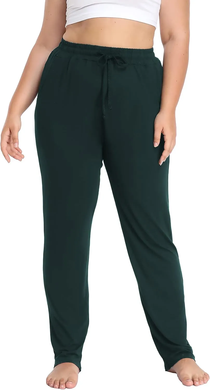 Cheapestbuy Women's Plus Size Comfy Lounge Pants Active Yoga Sweatpants Casual Stretchy Jogger Pants with Pockets Drawstring