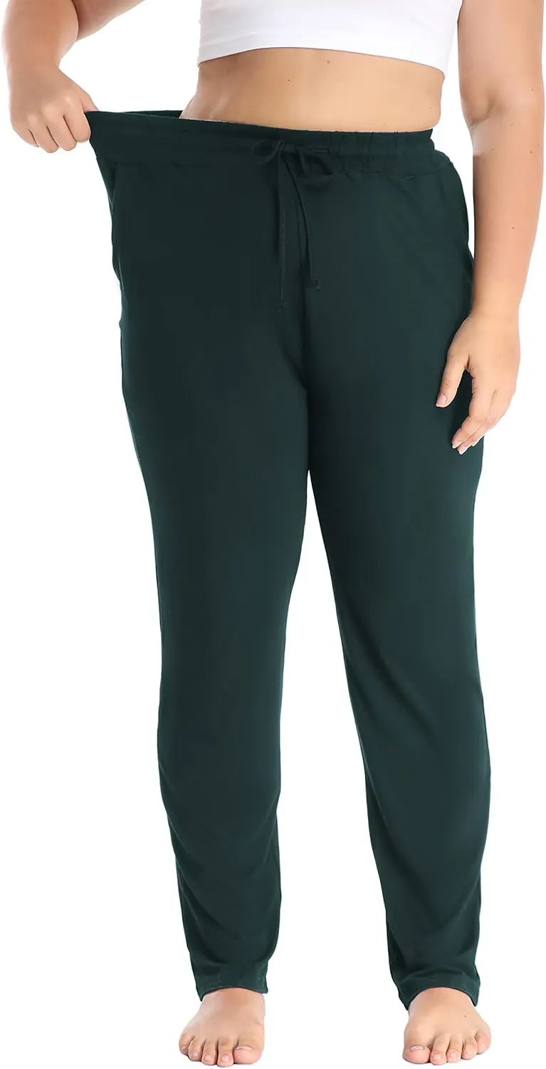 Cheapestbuy Women's Plus Size Comfy Lounge Pants Active Yoga Sweatpants Casual Stretchy Jogger Pants with Pockets Drawstring