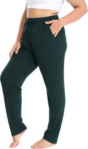 Cheapestbuy Women's Plus Size Comfy Lounge Pants Active Yoga Sweatpants Casual Stretchy Jogger Pants with Pockets Drawstring
