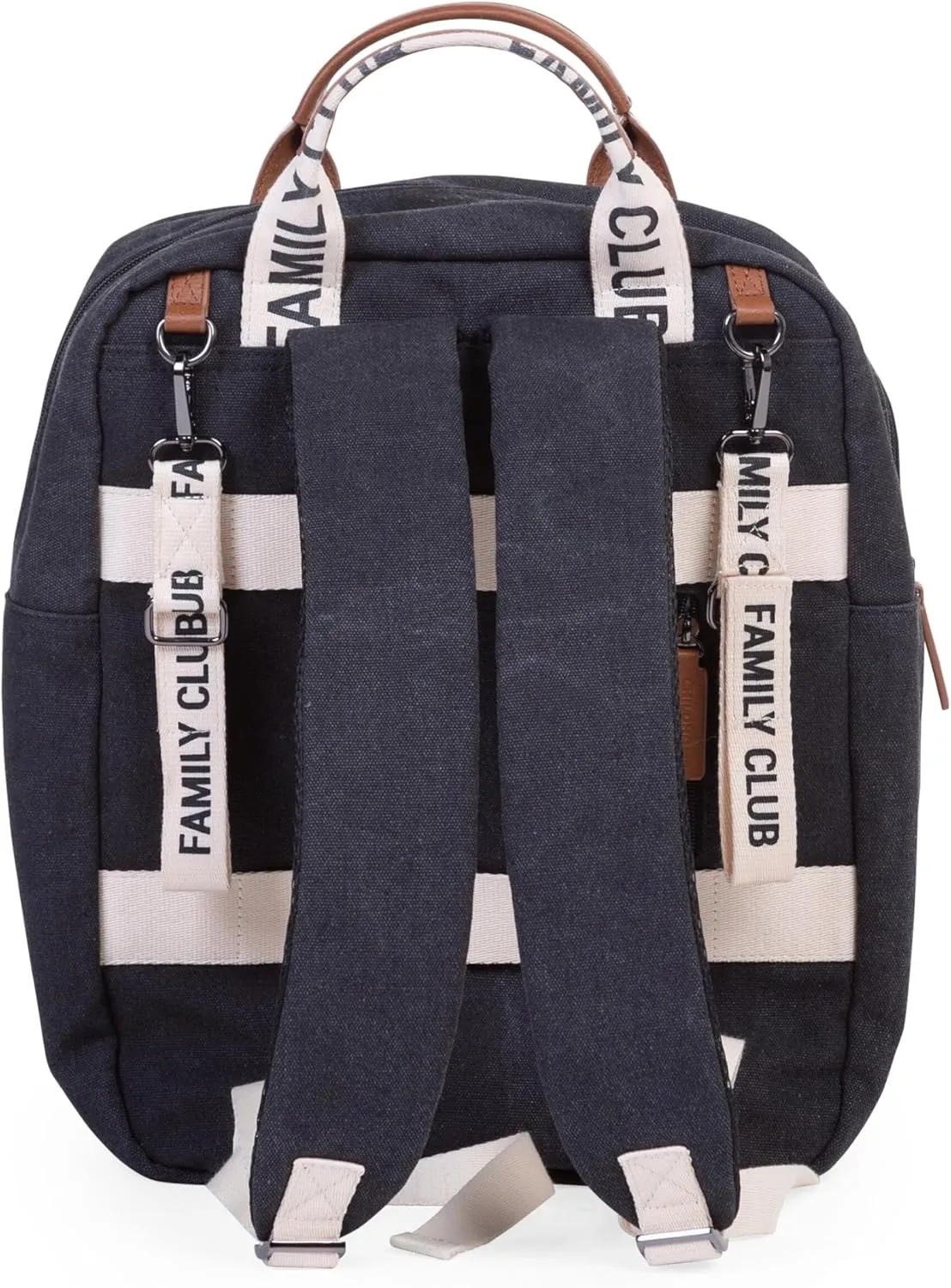 Childhome Family Club Signature Backpack, Water-Repellant Family Travel Backpack, Includes Changing Pad, Stroller Hooks and Trolley Belts, Black