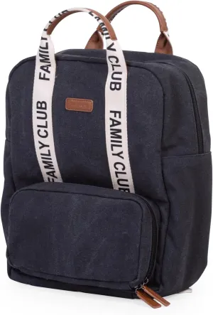 Childhome Family Club Signature Backpack, Water-Repellant Family Travel Backpack, Includes Changing Pad, Stroller Hooks and Trolley Belts, Black