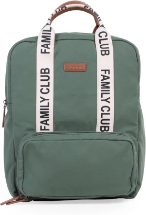 Childhome Family Club Signature Backpack, Water-Repellant Family Travel Backpack, Includes Changing Pad, Stroller Hooks and Trolley Belts, Green