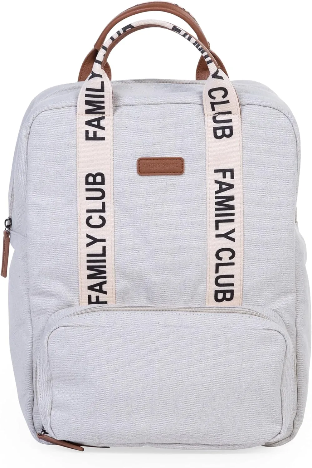 Childhome Family Club Signature Backpack, Water-Repellant Family Travel Backpack, Includes Changing Pad, Stroller Hooks and Trolley Belts, Off White