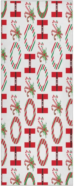 Christmas Candy Ho Ho Ho Yoga Towel,Hot Yoga Mat Towel with Grip Dots Sweat Absorbent Non-Slip for Hot Yoga, 24" x72",Soft Yoga Blankets with Travel Bag,Pilates and Workout