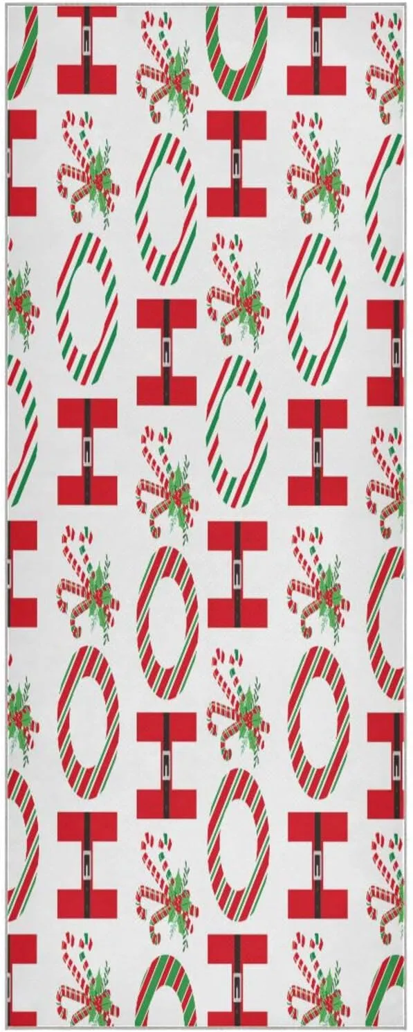 Christmas Candy Ho Ho Ho Yoga Towel,Hot Yoga Mat Towel with Grip Dots Sweat Absorbent Non-Slip for Hot Yoga, 24" x72",Soft Yoga Blankets with Travel Bag,Pilates and Workout