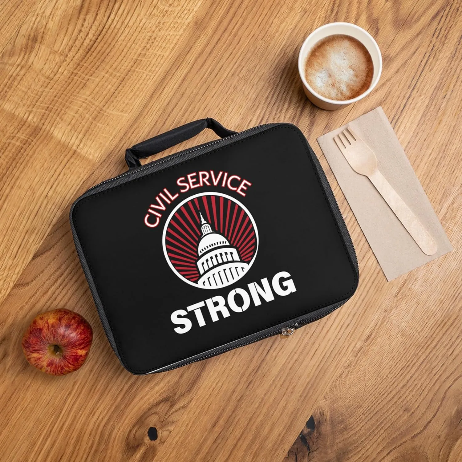 Civil Service Strong Lunch Bag, Insulated Food Carrier, Anti-DOGE Reusable Lunch Sack, Federal Government Support Cooler