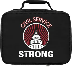 Civil Service Strong Lunch Bag, Insulated Food Carrier, Anti-DOGE Reusable Lunch Sack, Federal Government Support Cooler