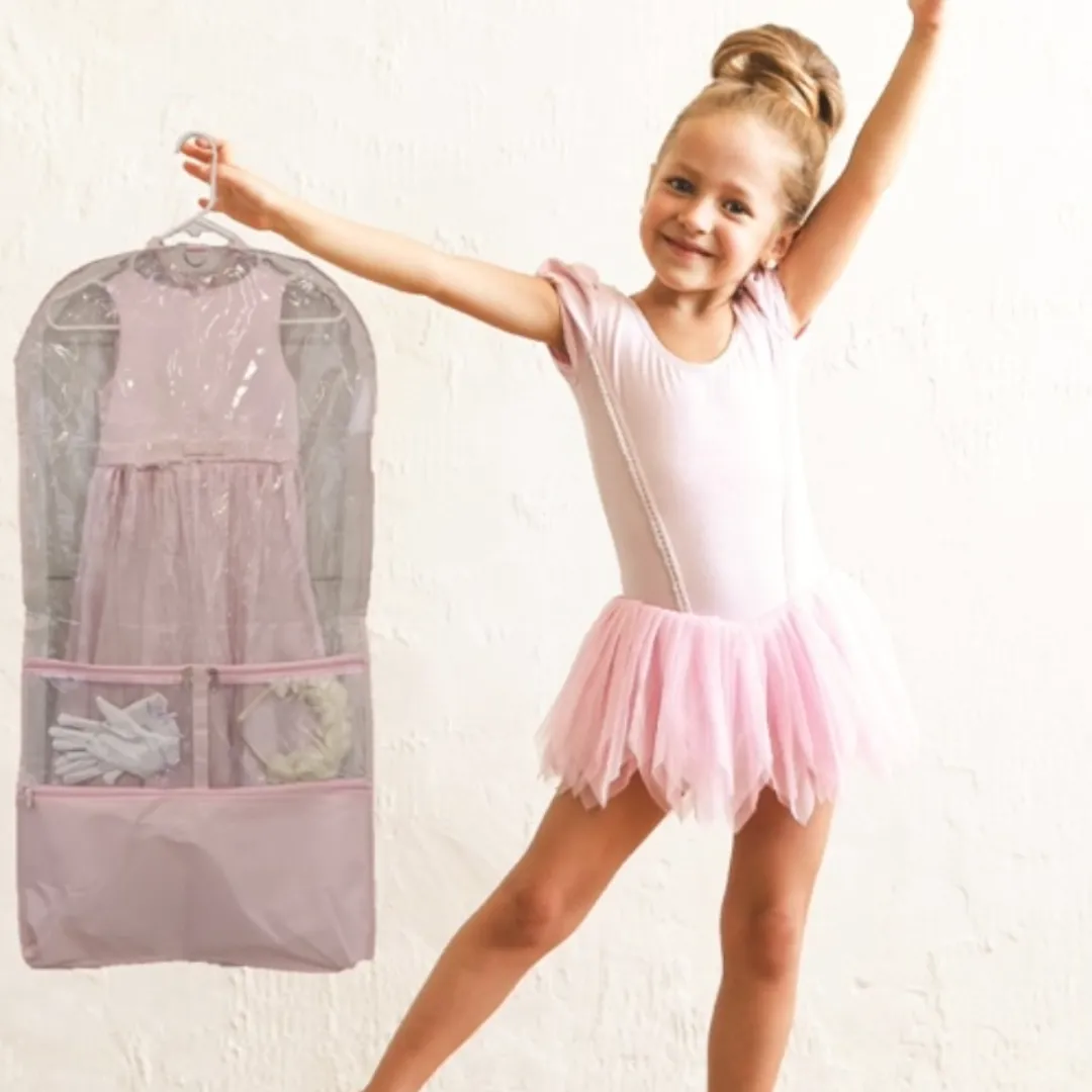 Clear Dance Costume Gusseted Zipper Garment Bag