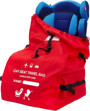 Clearworld Car Seat Travel Bag for Air Travel, Durable Gate Check Bag for Airport,Foldable Baby Stroller Travel Carry Bag, Fits Car Seats, Infant Carriers & Booster,Universal Size Red