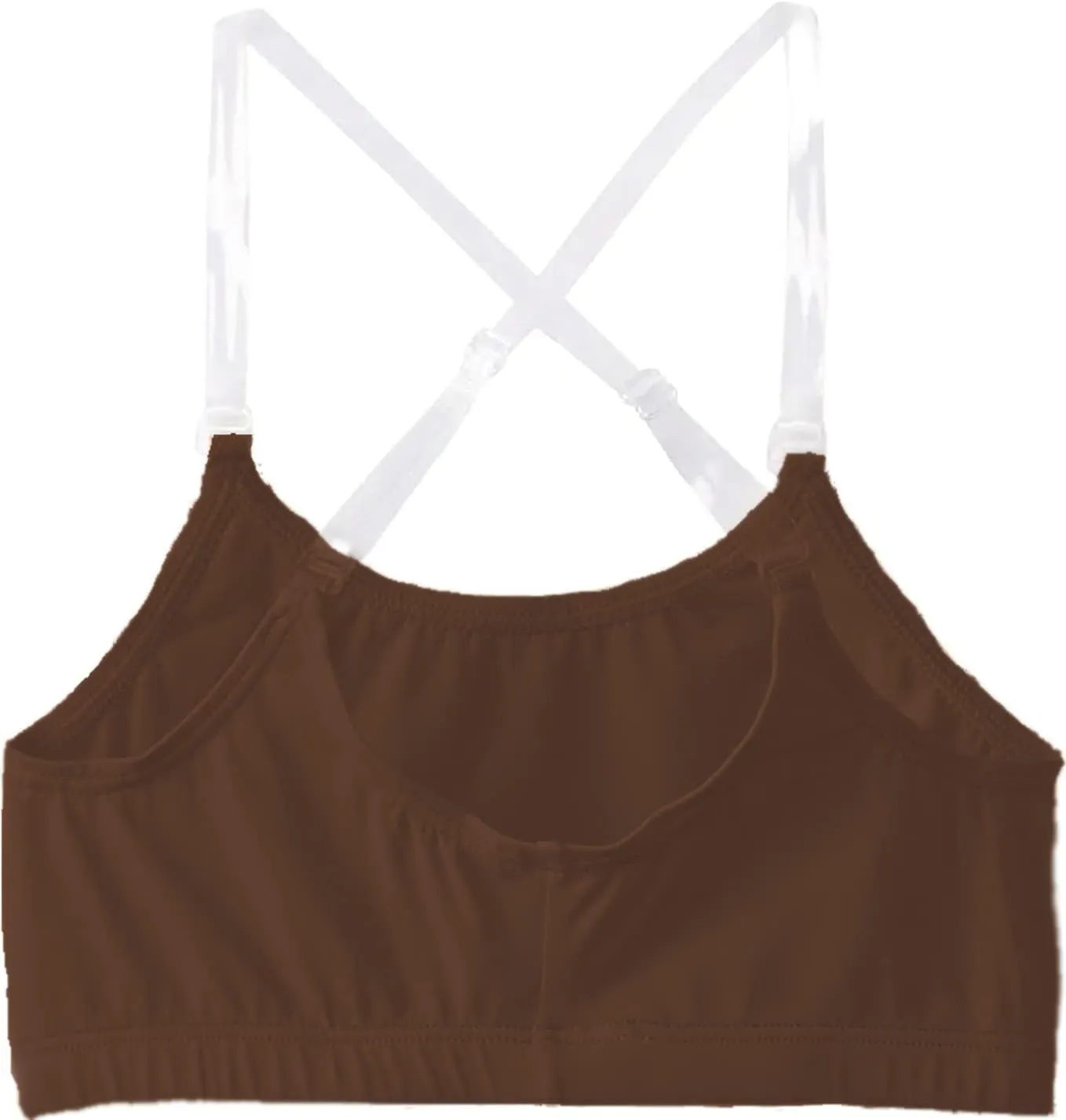 Clementine Apparel - Girls and Women Dance Bra with Clear Detachable Straps Unpadded & Seamless