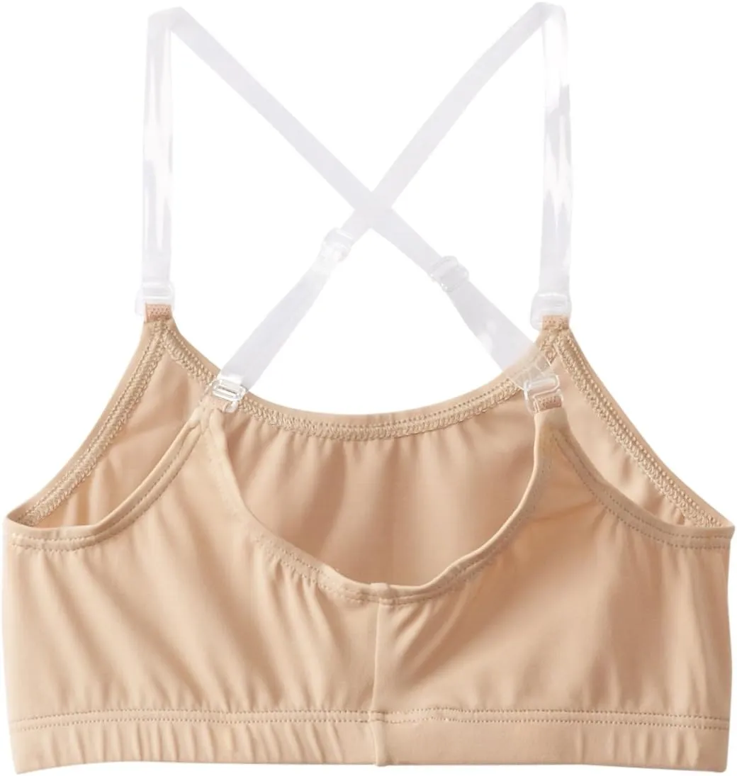 Clementine Apparel - Girls and Women Dance Bra with Clear Detachable Straps Unpadded & Seamless