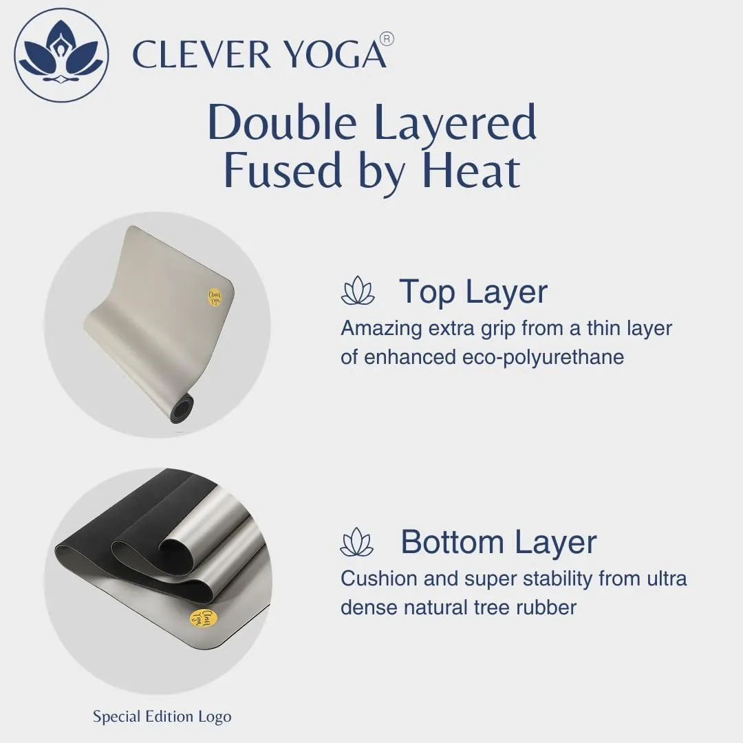 Clever Yoga Liquid Balance Thick Yoga Mat - Pro Exercise Yoga Mat with Non-Slip Surface for Home Gym, Earth-Friendly & Recyclable Pilates and Workout Pad Women & Men, 4.5 mm