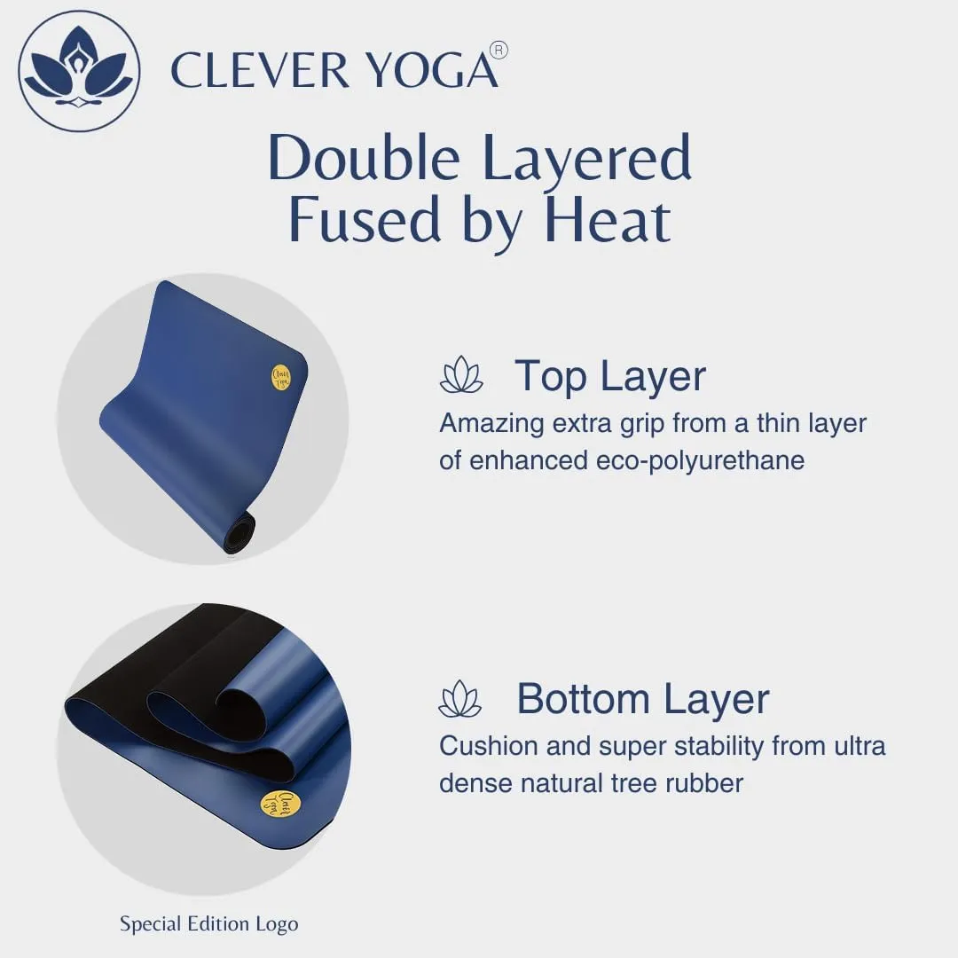 Clever Yoga Liquid Balance Thick Yoga Mat - Pro Exercise Yoga Mat with Non-Slip Surface for Home Gym, Earth-Friendly & Recyclable Pilates and Workout Pad Women & Men, 4.5 mm