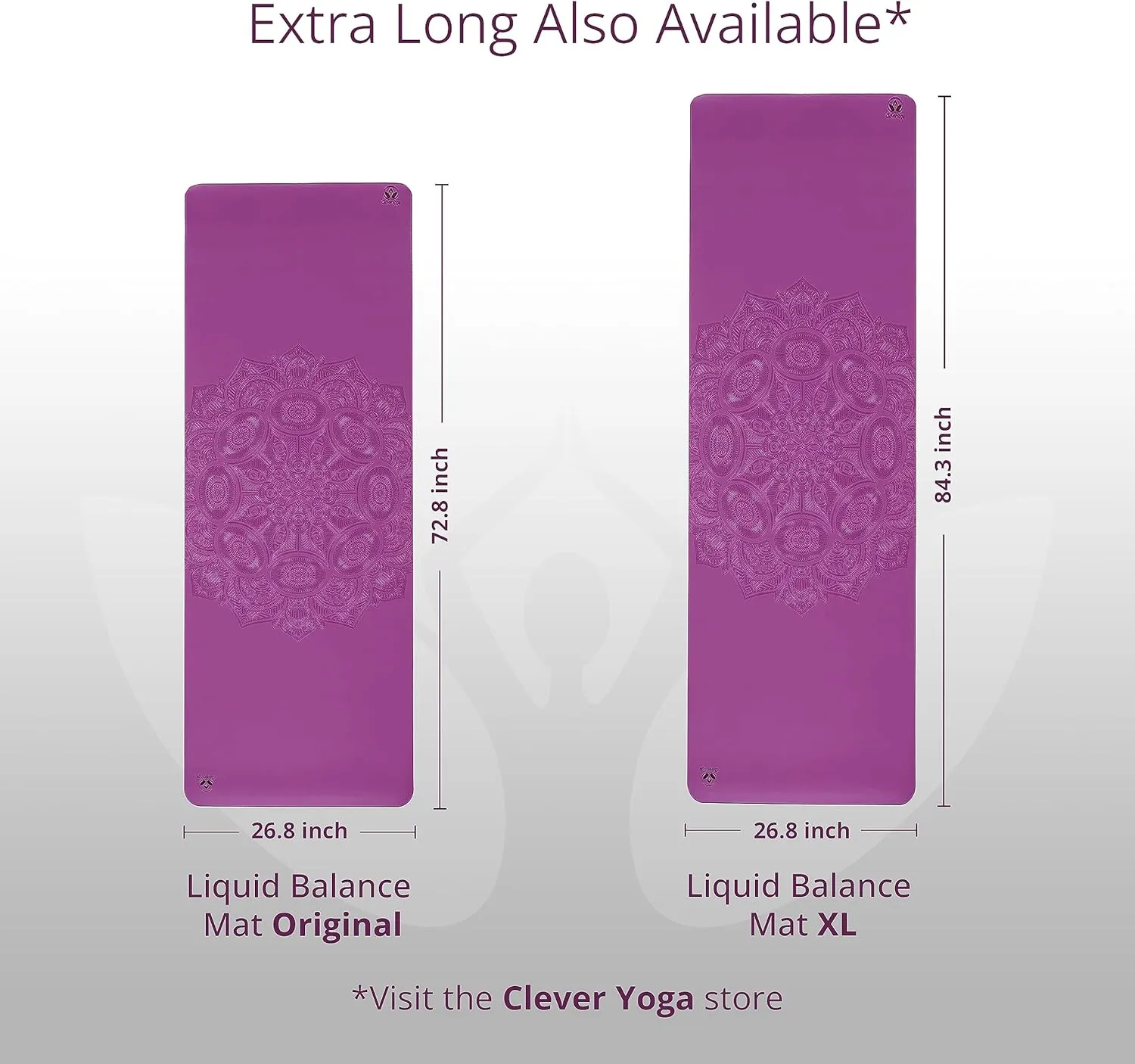 Clever Yoga Liquid Balance Thick Yoga Mat - Pro Exercise Yoga Mat with Non-Slip Surface for Home Gym, Earth-Friendly & Recyclable Pilates and Workout Pad Women & Men, 4.5 mm