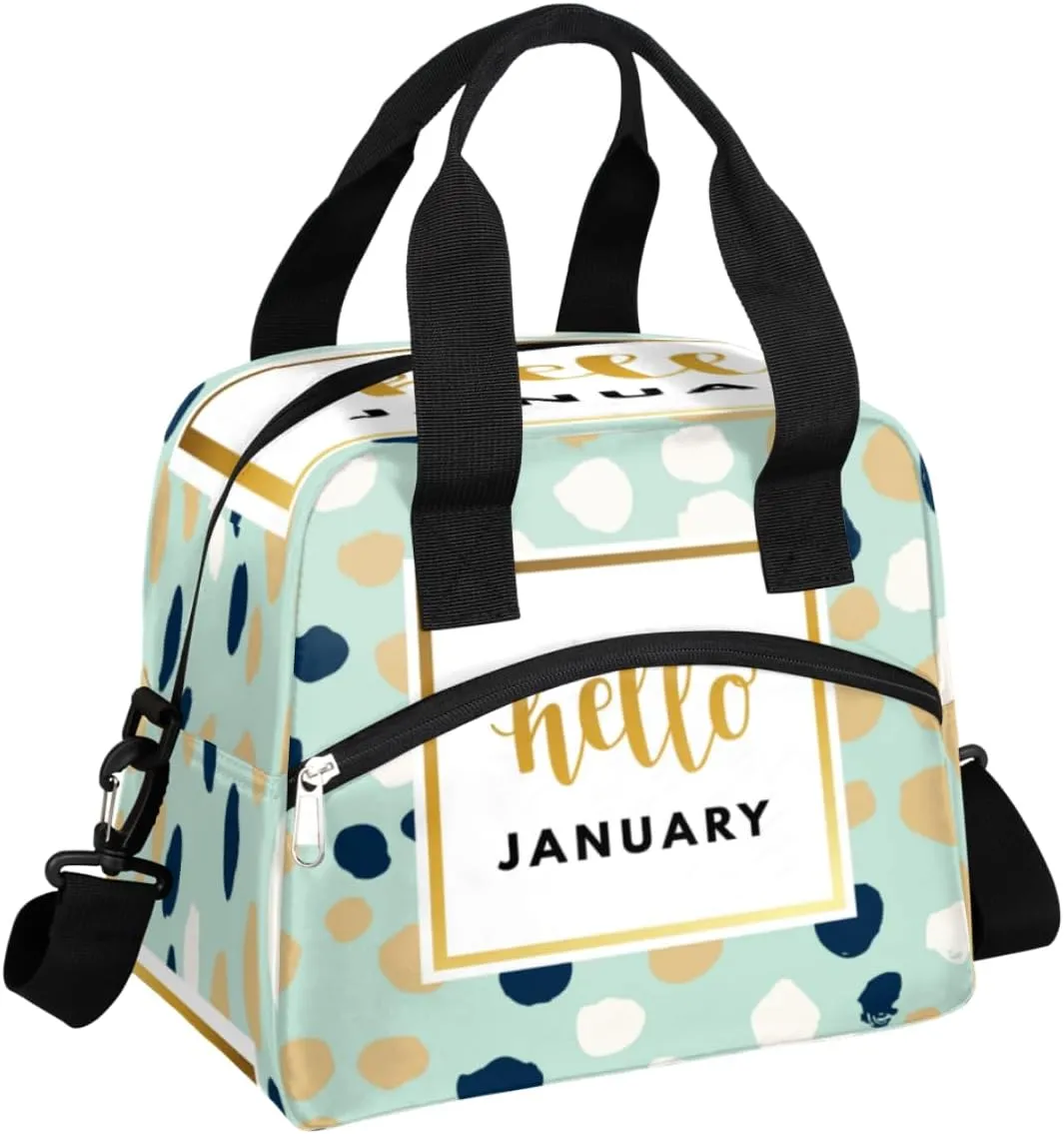 Cobble Dots Cute Work Insulated Lunch Bag Leakproof Thermal Meal Tote With Adjustable Shoulder Strap Reusable Lunch Box For Women and Men
