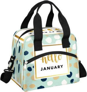 Cobble Dots Cute Work Insulated Lunch Bag Leakproof Thermal Meal Tote With Adjustable Shoulder Strap Reusable Lunch Box For Women and Men