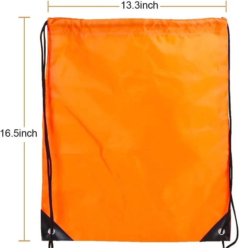 CODOBON 40 Pcs Drawstring Backpack Bulk Draw String Bags Cinch Polyester Bag for Gym Sport, Orange