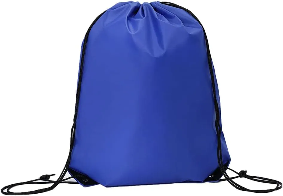 CODOBON 50 Pcs Drawstring Bags, Bulk Draw String Backpack, Cinch Polyester Bag for Gym Sport, Royal Blue
