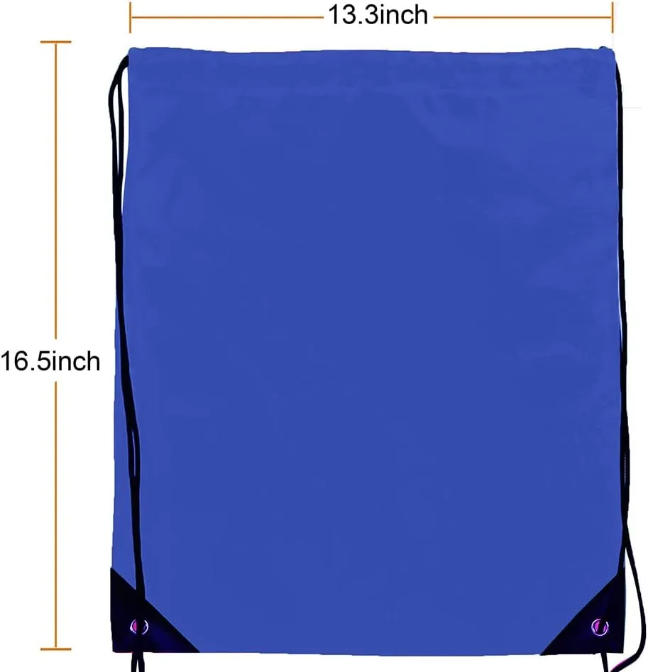 CODOBON 50 Pcs Drawstring Bags, Bulk Draw String Backpack, Cinch Polyester Bag for Gym Sport, Royal Blue