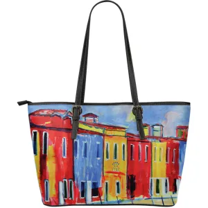 Colored houses Large Tote Bag