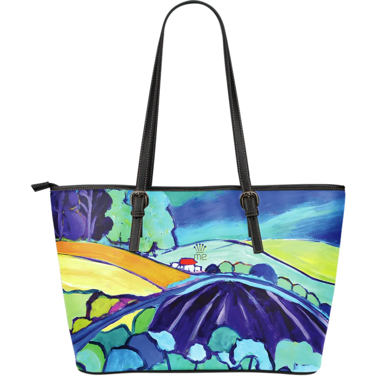 Colorful Leather Tote Bag