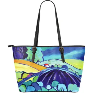 Colorful Leather Tote Bag