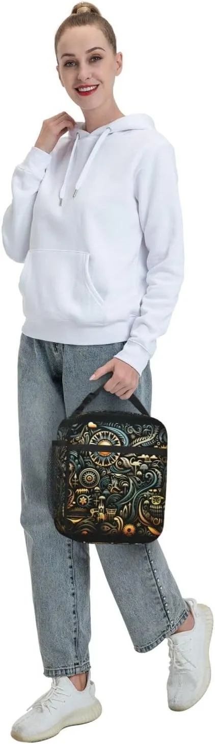 Complex Graphics Lunch Bag Insulated Lunch Box for Women Men Lunch Tote Bags Lunch Boxes for Work Office