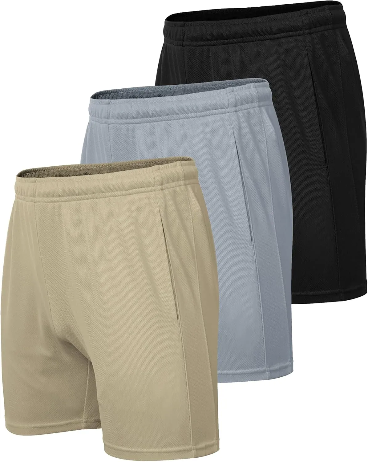 COOFANDY Men's 3 Pack Workout Gym Shorts Mesh Athletic Shorts Lightweight Bodybuilding Training Short Pants with Pockets