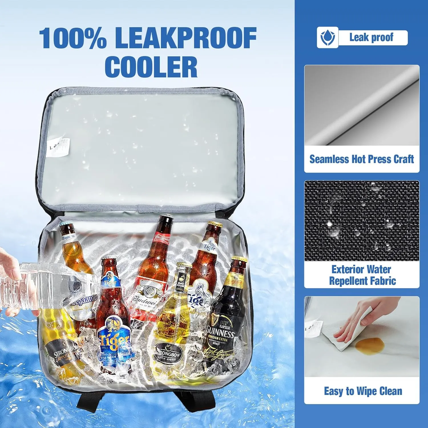 Cooler Backpack Portable Collapsible Rolling Insulated Cooler Leakproof Backpack Cooler