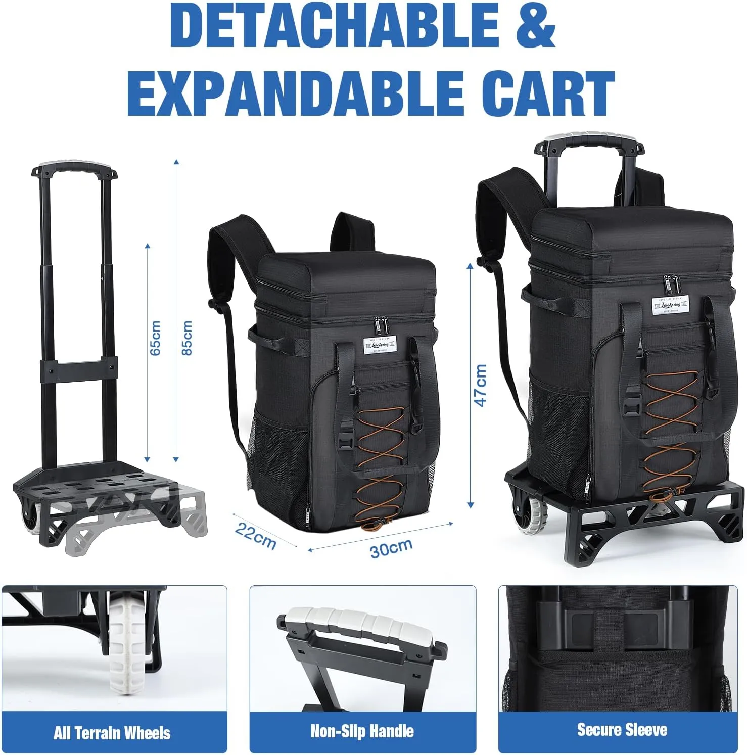 Cooler Backpack Portable Collapsible Rolling Insulated Cooler Leakproof Backpack Cooler