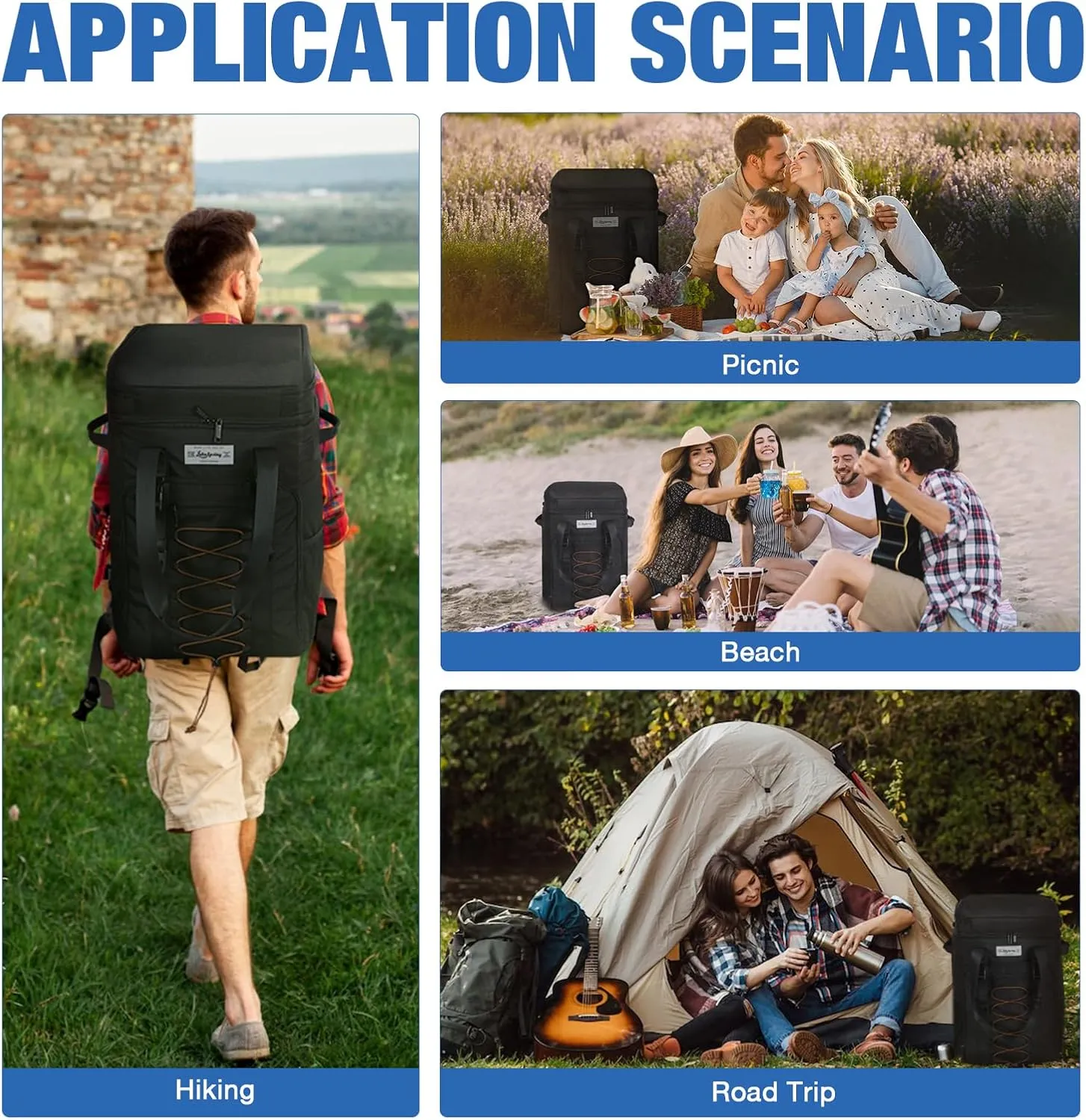 Cooler Backpack Portable Collapsible Rolling Insulated Cooler Leakproof Backpack Cooler