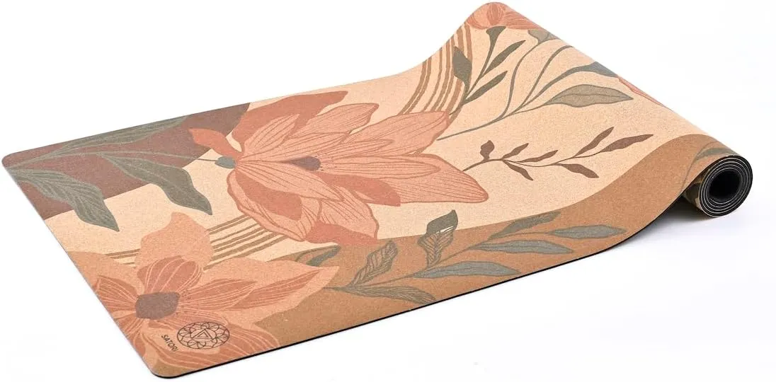 Cork Yoga Mat with Natural Rubber Base, Extra Size, Thickness and Support, Excellent Cushion & Grip, Non-Slip, Non-Toxic, Sweat-Resistant, Sustainable, Eco-friendly Excercise Mat