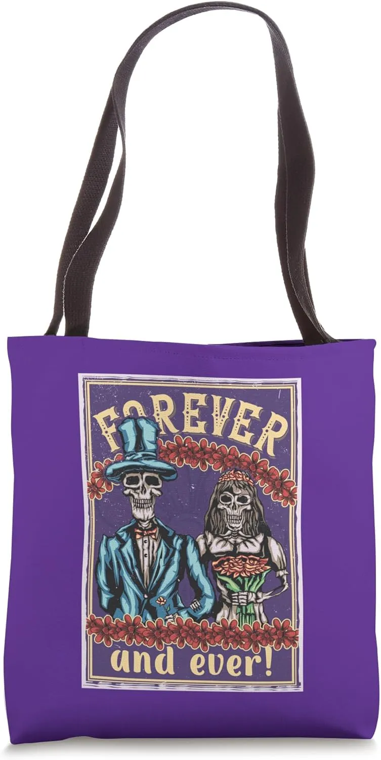 Couple Skeleton Calavera Skull Streetwear Urban ART ON BACK Tote Bag