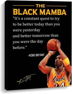 Creoate Kobe Bryant Poster Canvas Wall Art Motivational Framed Canvas Print Artwork for Office, Teens Room, Gym Wall Decor