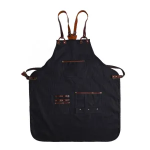 Cross-Back Canvas Chef Apron with Deep Pockets
