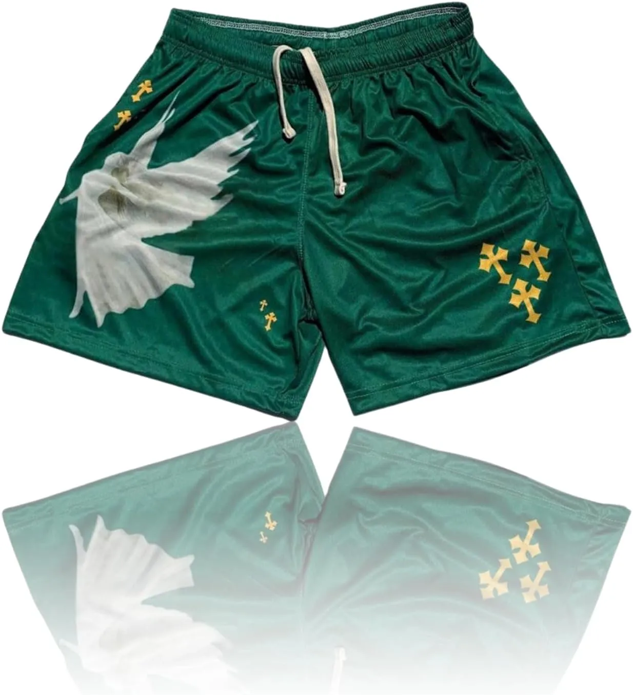 CROWN Anime Mesh Shorts - Breathable Workout Athletic Sport with Soft Pockets