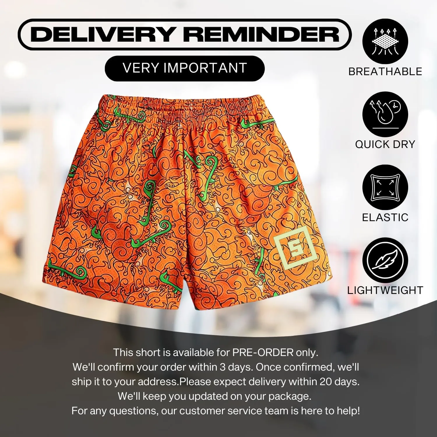 CROWN Anime Mesh Shorts - Breathable Workout Athletic Sport with Soft Pockets