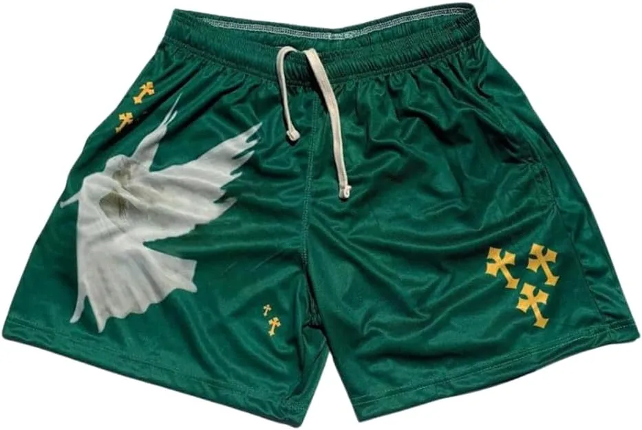 CROWN Anime Mesh Shorts - Breathable Workout Athletic Sport with Soft Pockets