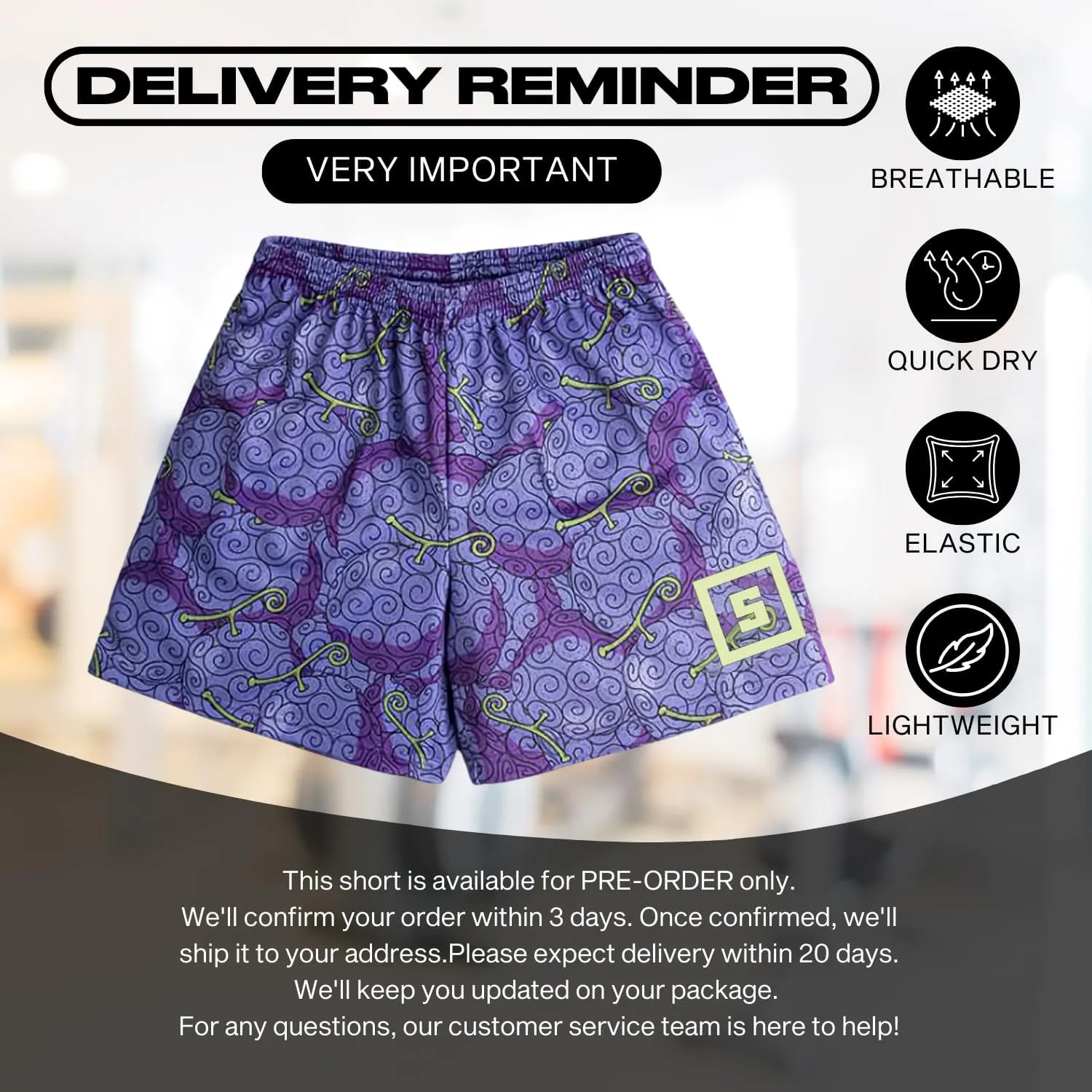CROWN Anime Mesh Shorts - Breathable Workout Athletic Sport with Soft Pockets