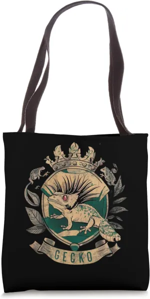 Crown gecko royal emblem, lizard, reptile, terrarium Tote Bag