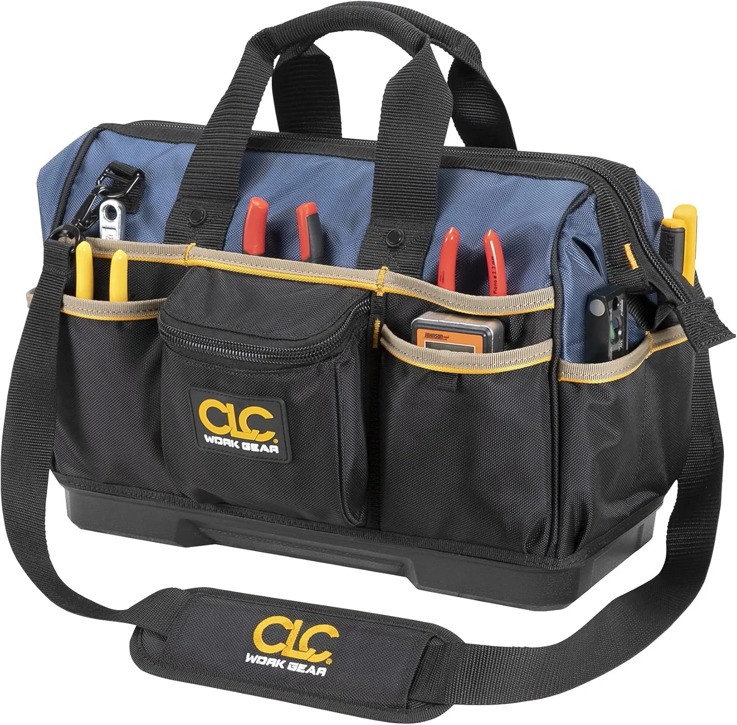 Custom Leathercraft CLC Work Gear PB1563 16" Molded Base BigMouth Tote Tool Bag