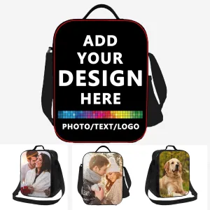 Custom Lunch Box Personalized Lunch Bag for Women Men Add Your Photo Text Logo Customized Insulated Lunch Tote Bag for Work Office Outdoor Travel Picnic, Style 1