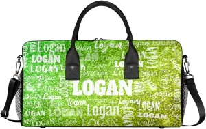 Custom Name Dance Bag Women, Personalized Name Gymnastics Sport Cheerleader Bag, Barrel Ballet Duffel Bag Women, Lime Green Glittering Shiny Stars Bling