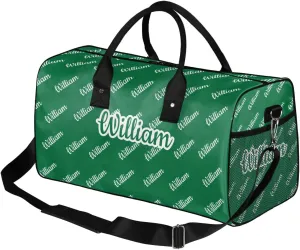 Custom Name Duffel Bag Personalized Sports Bag Dance Gym Bags Travel Overnight Carry-On Duffel Bag for Women Men Waterproof, Dark Green