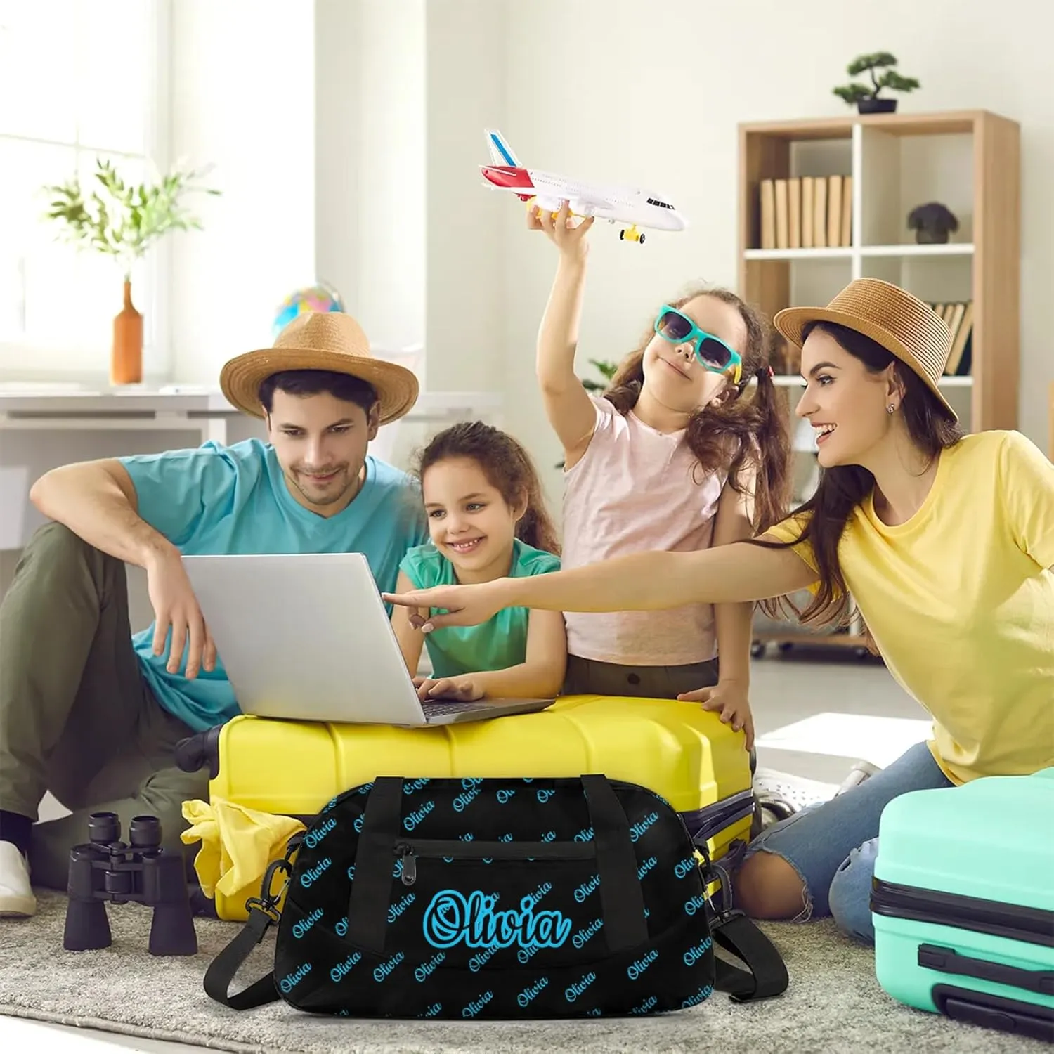 Custom Sport Duffel Bags Personalized Travel Overnight Bag Waterproof Dance Bag Lightweight Carry-On Tote for Women Men 18.5in, Black Blue