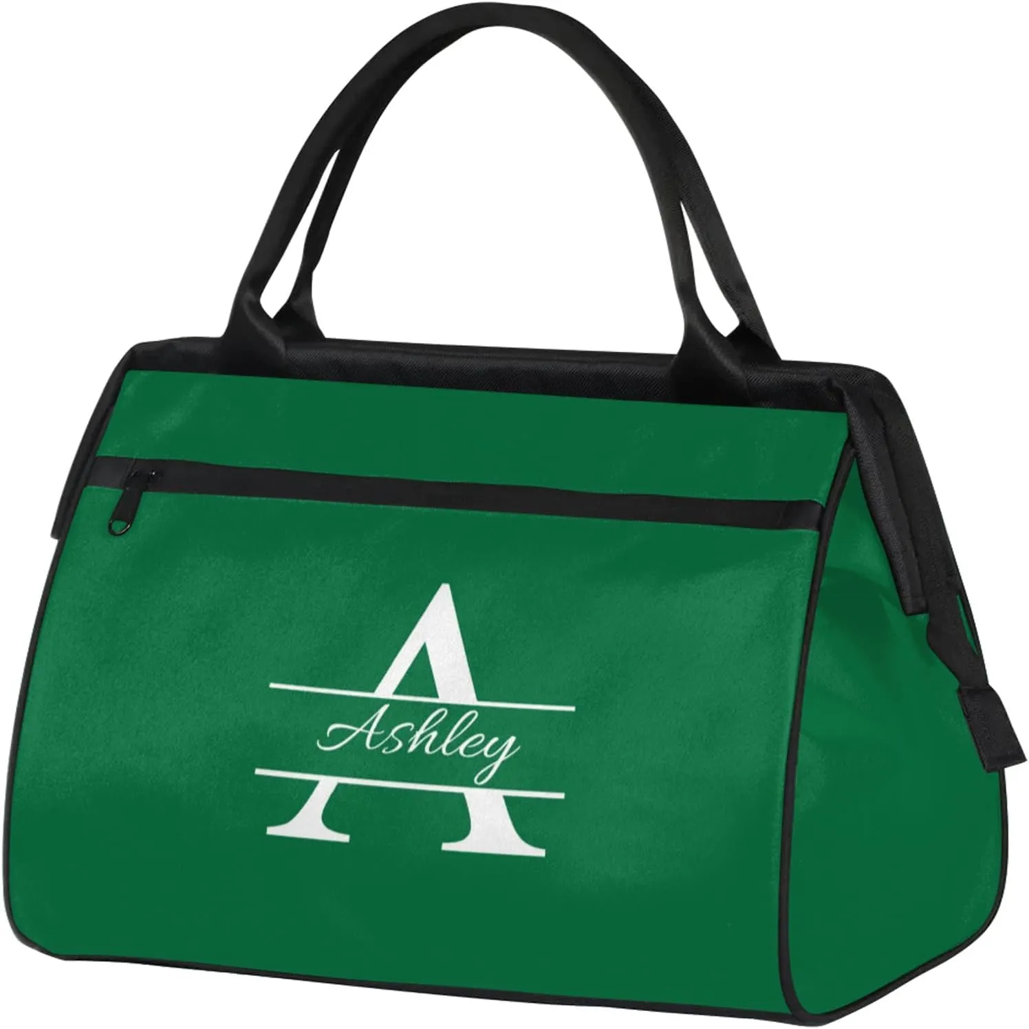 Custom Sports Duffel Bag Personalized Name Dance Gym Bag for Women Men Overnight Weekender Travel Duffel Bags Lightweight 15.2in, Dark Green