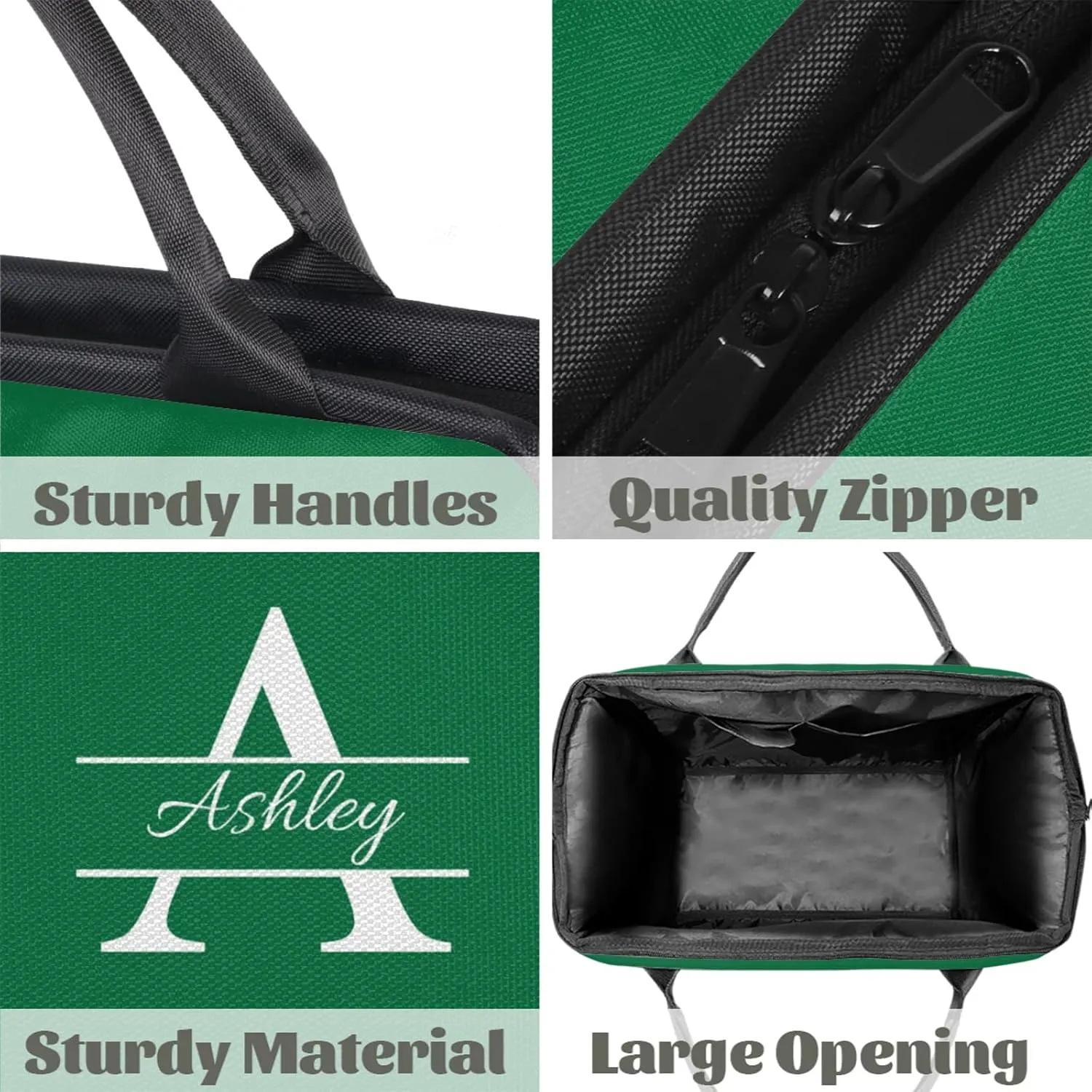 Custom Sports Duffel Bag Personalized Name Dance Gym Bag for Women Men Overnight Weekender Travel Duffel Bags Lightweight 15.2in, Dark Green