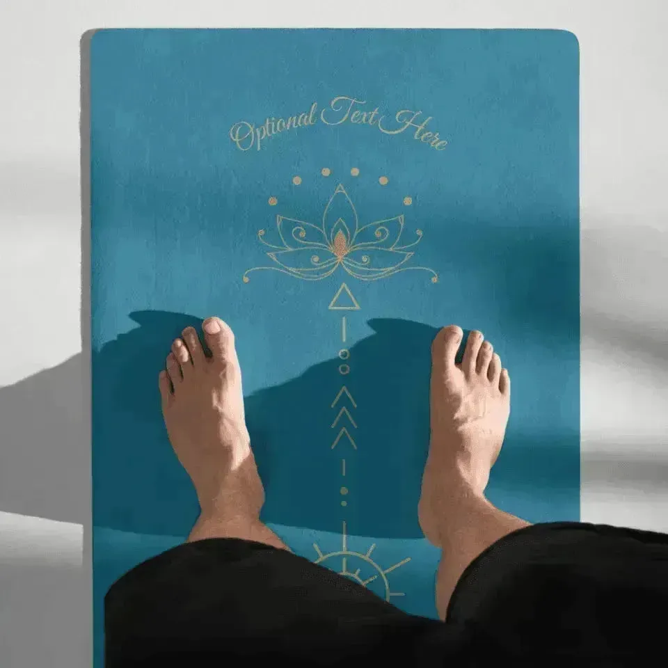 Custom Yoga Mat - Golden Lotus Flower
