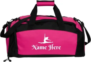 CUSTOMIZED GIRL Personalized Duffle Bag - Custom Name Dance Bags For Every Dancer - Your Moves, Your Bag - Dance Essentials Duffel Gym Bag, Tropical Pink