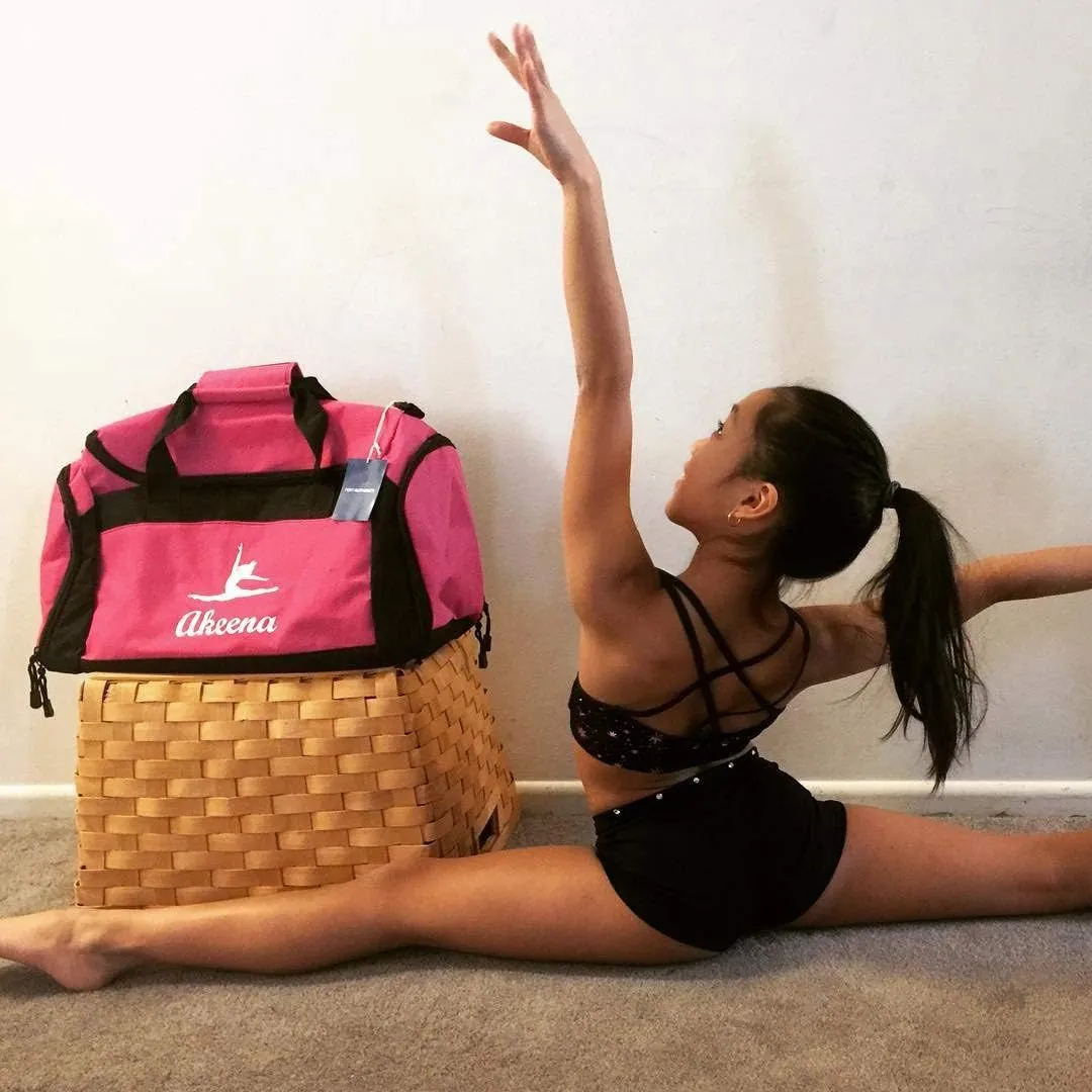 CUSTOMIZED GIRL Personalized Duffle Bag - Custom Name Dance Bags For Every Dancer - Your Moves, Your Bag - Dance Essentials Duffel Gym Bag, Tropical Pink
